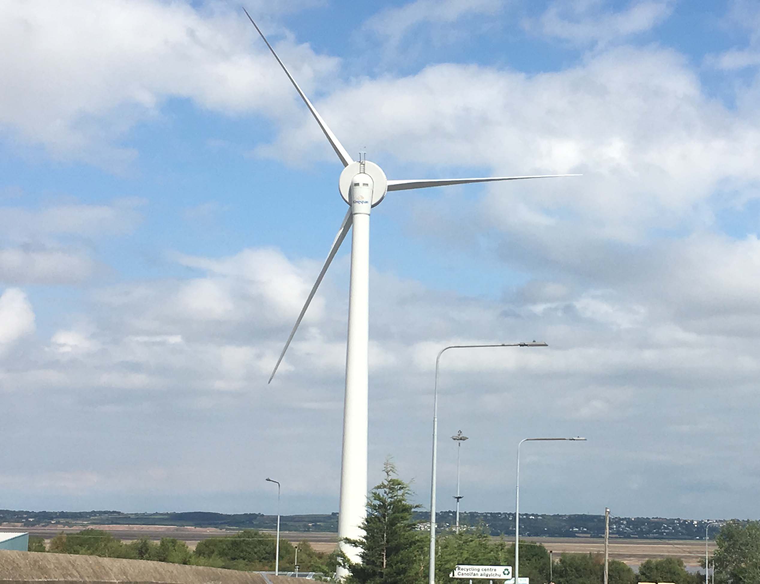 Kingspan install 78 meter wind turbine, Greenfield.